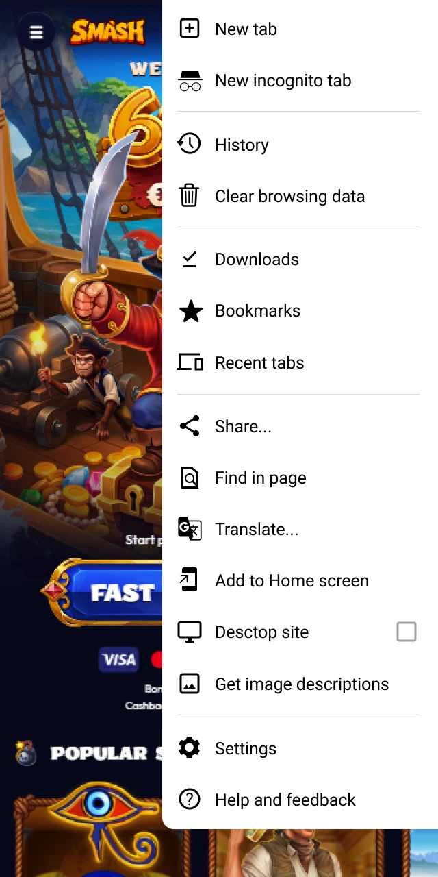 Choose the option to add the Smash web application to your phone's home screen.
