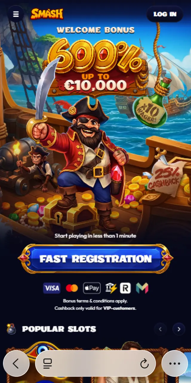 Navigate to the official Smash platform using your Apple mobile browser.